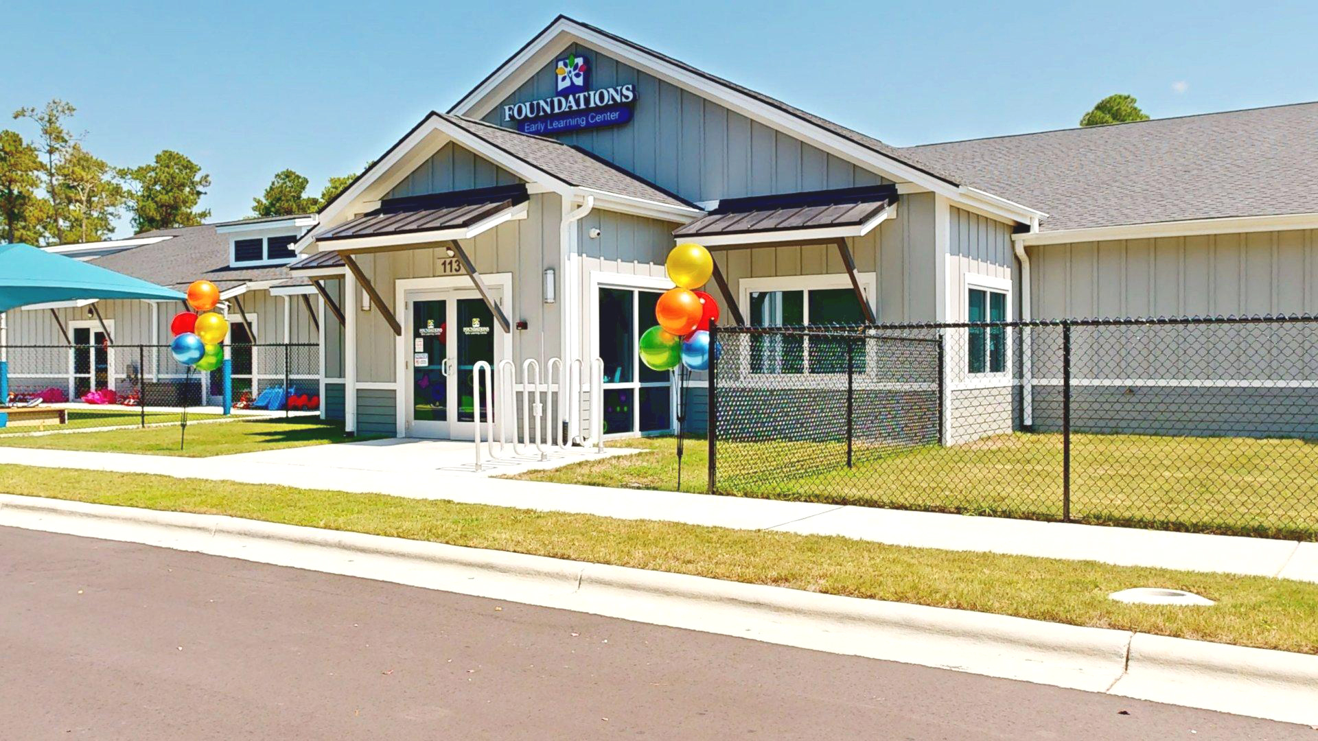 Front of daycare building at Foundations Early Learning Center in Leland, NC